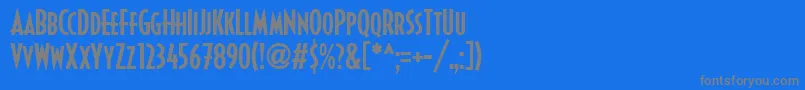 フォントDecoturaIcg – 青い背景に灰色の文字