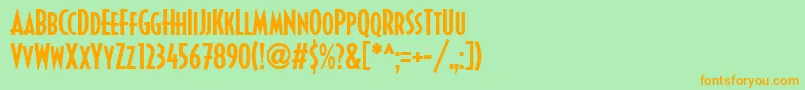 DecoturaIcg Font – Orange Fonts on Green Background