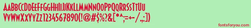 DecoturaIcg Font – Red Fonts on Green Background