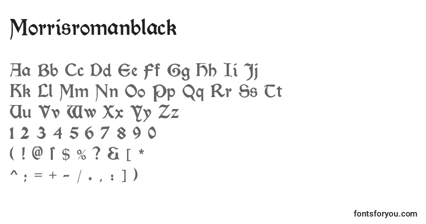 Morrisromanblack (68672)-fontti – aakkoset, numerot, erikoismerkit
