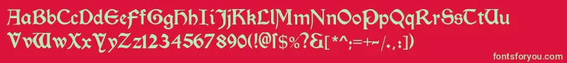 Morrisromanblack Font – Green Fonts on Red Background