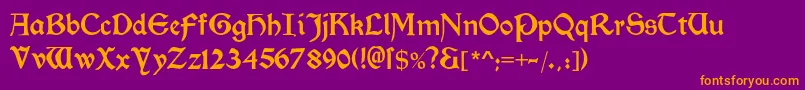 Morrisromanblack Font – Orange Fonts on Purple Background