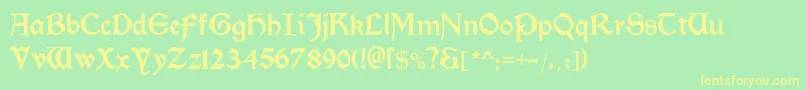 Morrisromanblack Font – Yellow Fonts on Green Background