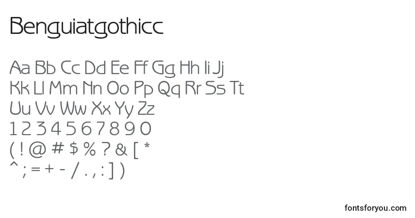 Benguiatgothicc-fontti – aakkoset, numerot, erikoismerkit