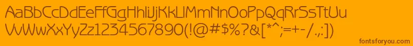 Benguiatgothicc-Schriftart – Braune Schriften auf orangefarbenem Hintergrund