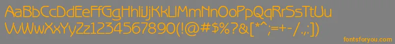 Benguiatgothicc-Schriftart – Orangefarbene Schriften auf grauem Hintergrund