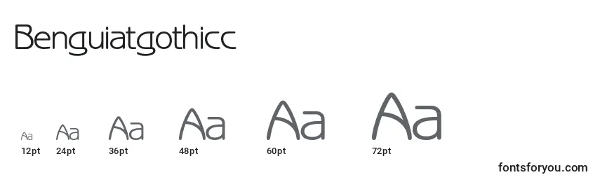 Размеры шрифта Benguiatgothicc
