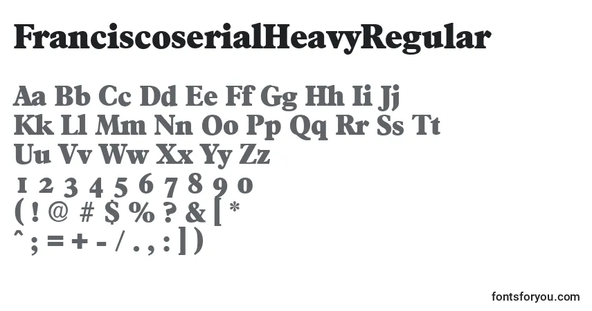 A fonte FranciscoserialHeavyRegular – alfabeto, números, caracteres especiais