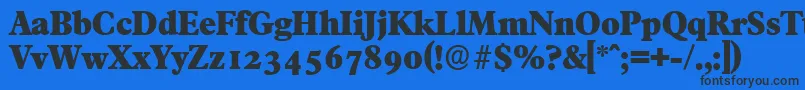 FranciscoserialHeavyRegular Font – Black Fonts on Blue Background