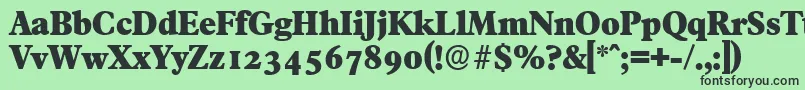 FranciscoserialHeavyRegular-fontti – mustat fontit vihreällä taustalla