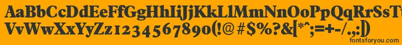 FranciscoserialHeavyRegular-fontti – mustat fontit oranssilla taustalla