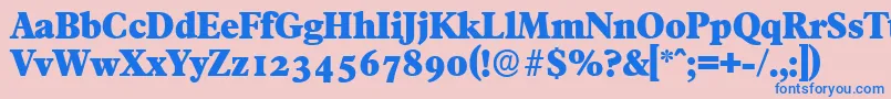 フォントFranciscoserialHeavyRegular – ピンクの背景に青い文字