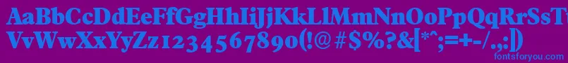 FranciscoserialHeavyRegular-fontti – siniset fontit violetilla taustalla