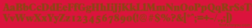 FranciscoserialHeavyRegular-fontti – ruskeat fontit punaisella taustalla