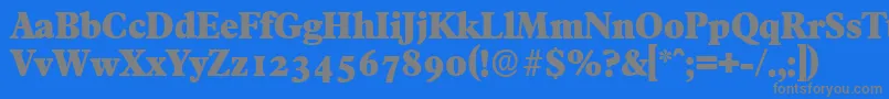 FranciscoserialHeavyRegular-Schriftart – Graue Schriften auf blauem Hintergrund