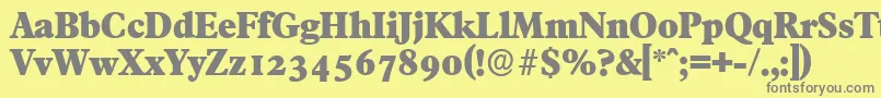 フォントFranciscoserialHeavyRegular – 黄色の背景に灰色の文字