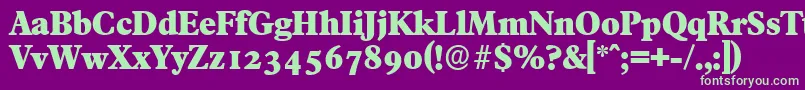 FranciscoserialHeavyRegular-Schriftart – Grüne Schriften auf violettem Hintergrund