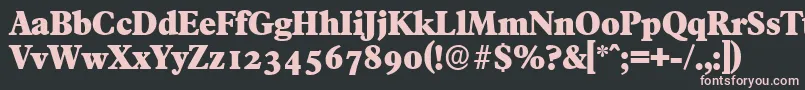 FranciscoserialHeavyRegular-fontti – vaaleanpunaiset fontit mustalla taustalla