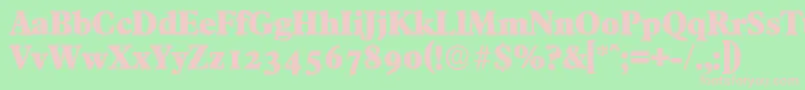 FranciscoserialHeavyRegular-fontti – vaaleanpunaiset fontit vihreällä taustalla
