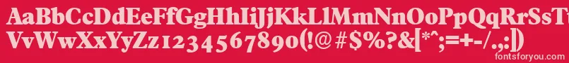 Шрифт FranciscoserialHeavyRegular – розовые шрифты на красном фоне