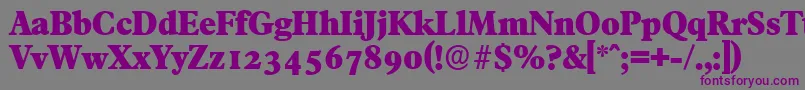 Czcionka FranciscoserialHeavyRegular – fioletowe czcionki na szarym tle
