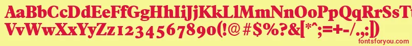 FranciscoserialHeavyRegular Font – Red Fonts on Yellow Background