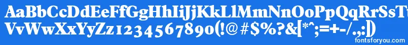 FranciscoserialHeavyRegular-Schriftart – Weiße Schriften auf blauem Hintergrund