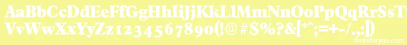 FranciscoserialHeavyRegular-fontti – valkoiset fontit keltaisella taustalla