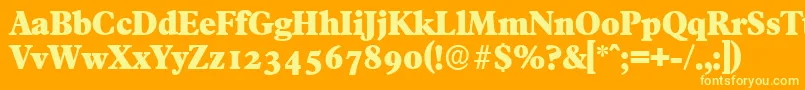 FranciscoserialHeavyRegular Font – Yellow Fonts on Orange Background