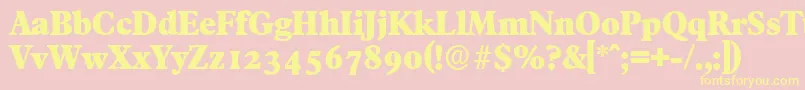 FranciscoserialHeavyRegular-fontti – keltaiset fontit vaaleanpunaisella taustalla