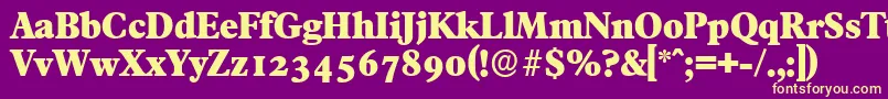 FranciscoserialHeavyRegular Font – Yellow Fonts on Purple Background