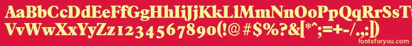 FranciscoserialHeavyRegular Font – Yellow Fonts on Red Background