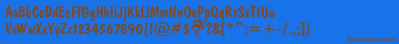 DomkratDpNormal Font – Brown Fonts on Blue Background