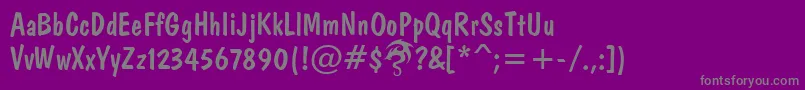DomkratDpNormal-Schriftart – Graue Schriften auf violettem Hintergrund