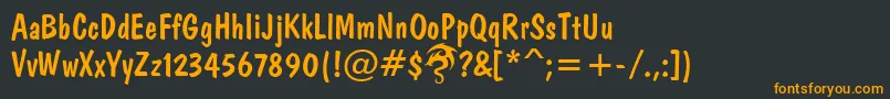 フォントDomkratDpNormal – 黒い背景にオレンジの文字