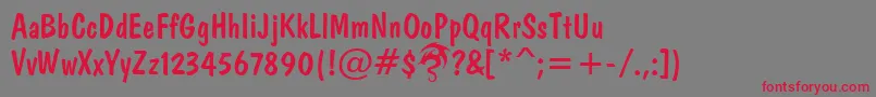 DomkratDpNormal-Schriftart – Rote Schriften auf grauem Hintergrund
