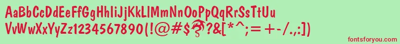 DomkratDpNormal Font – Red Fonts on Green Background