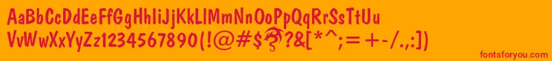 DomkratDpNormal Font – Red Fonts on Orange Background