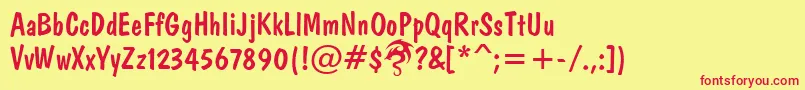 DomkratDpNormal Font – Red Fonts on Yellow Background