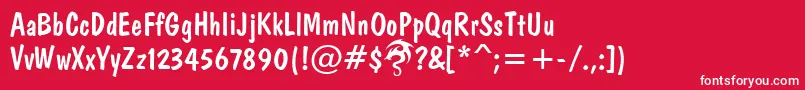 フォントDomkratDpNormal – 赤い背景に白い文字