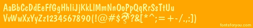 Saiba mais sobre a fonte DomkratDpNormal Fonte DomkratDpNormal – fontes amarelas em um fundo laranja
