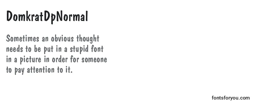 Review of the DomkratDpNormal Font