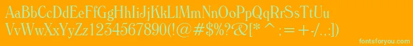 WindsorLightCondensedBt Font – Green Fonts on Orange Background