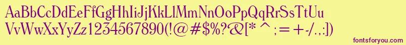 WindsorLightCondensedBt Font – Purple Fonts on Yellow Background