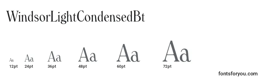 WindsorLightCondensedBt Font Sizes