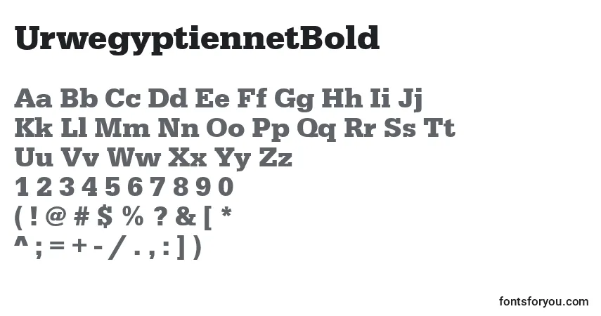A fonte UrwegyptiennetBold – alfabeto, números, caracteres especiais