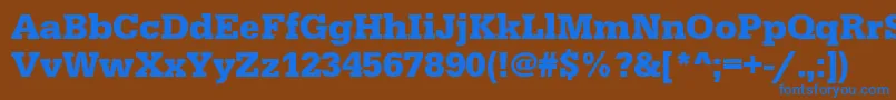 フォントUrwegyptiennetBold – 茶色の背景に青い文字