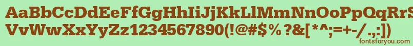 Шрифт UrwegyptiennetBold – коричневые шрифты на зелёном фоне