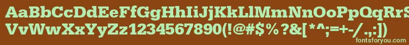 Шрифт UrwegyptiennetBold – зелёные шрифты на коричневом фоне