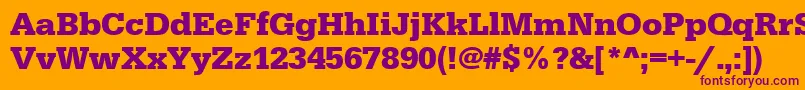 UrwegyptiennetBold Font – Purple Fonts on Orange Background